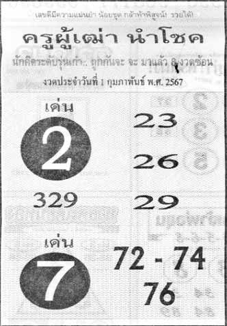 ครูผู้เฒ่านำโชค1-02-67